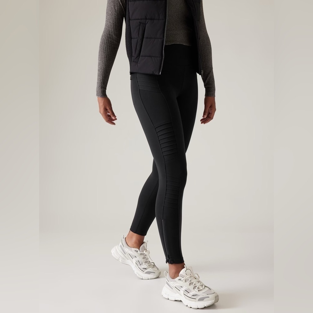 Athleta Delancey Moto Tight, Black, Size S
